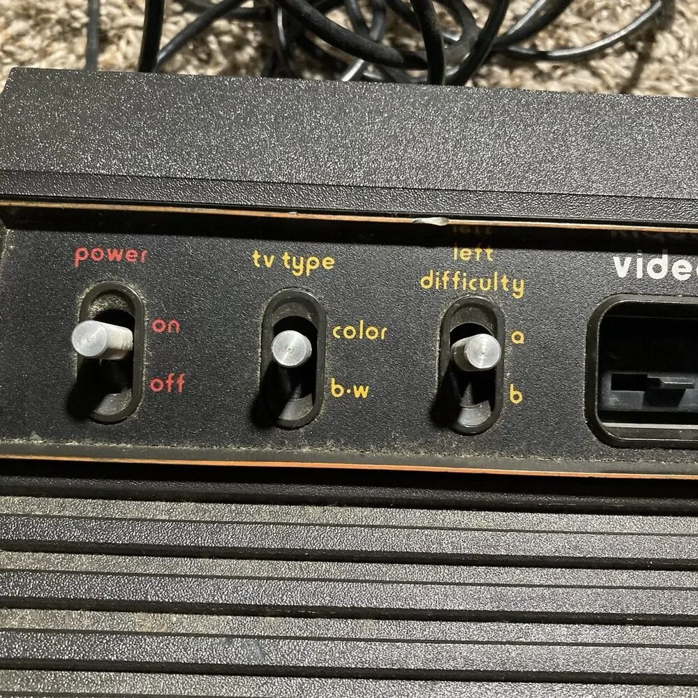 Atari Video Computer System Console with Black and Woodgrain Finish